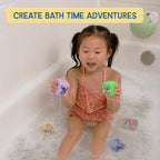 Disney Stitch - Juego de 25 piezas con forma de cubo de espuma para niños pequeños, juguetes de baño de espuma y juego de chorros de agua