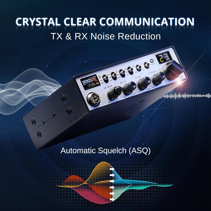 Radioddity Radio CB-900 PRO CB radio móvil AM/FM con NOAA