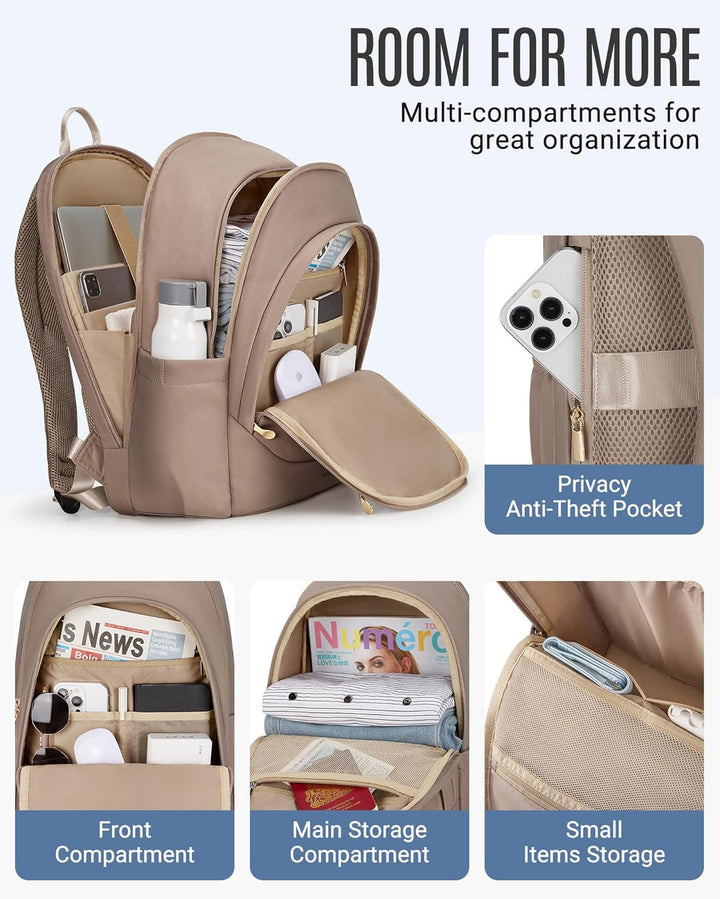 LIGHT FLIGHT - Mochila para laptop para mujeres, mochila de viaje p...