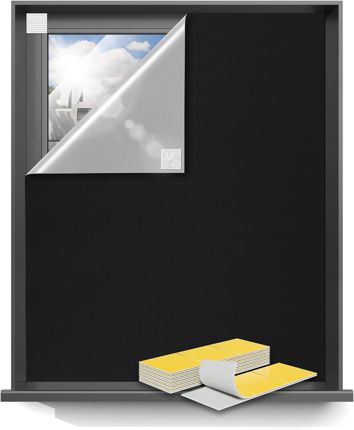 Cortinas opacas para dormitorio, cortinas opacas portátiles de 50