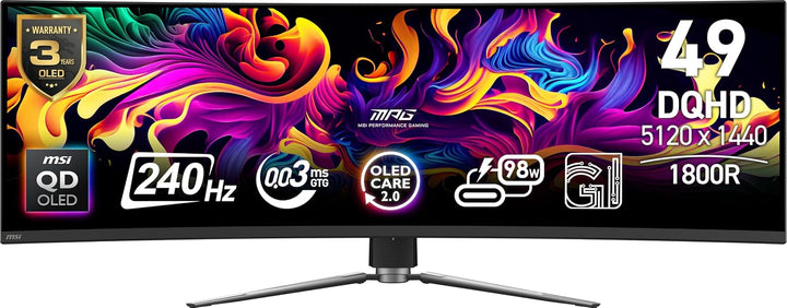 MSI MPG 491CQPX QD-OLED Monitor de computadora QD-OLED de 49 pulgad...