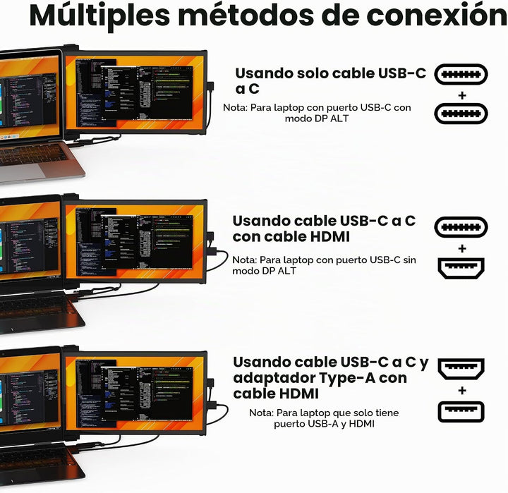 Monitor portátil Duex Plus DS de 13,3" de píxeles móviles 2026...