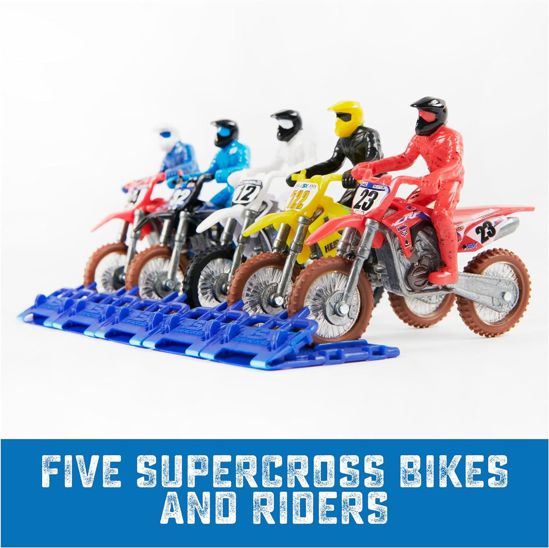 Supercross Auténtico paquete de 5 motocicletas fundidas a