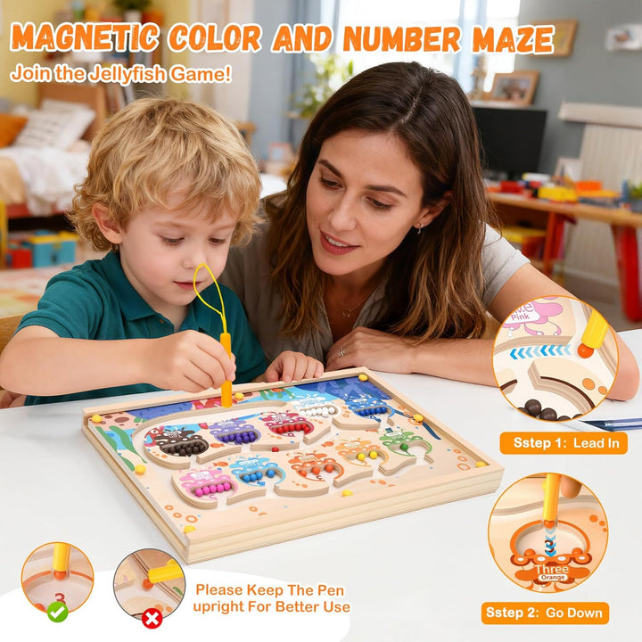 LIOKLICK Juguetes Montessori de madera 4 en 1 con caja de