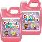 Lulu Home Solución concentrada de burbujas, 2 paquetes, 2 L, botella rosa