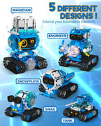 Opmind 5-en-1 STEM RC Robot Building kit, 494Pcs App Coding, Boys Age 8-13