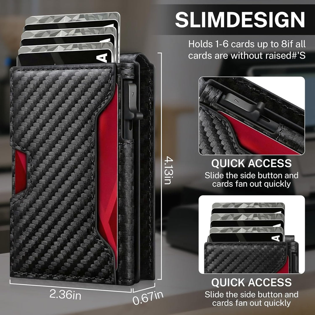 Meridova Cartera para hombres con clip para dinero, soporte delgado...