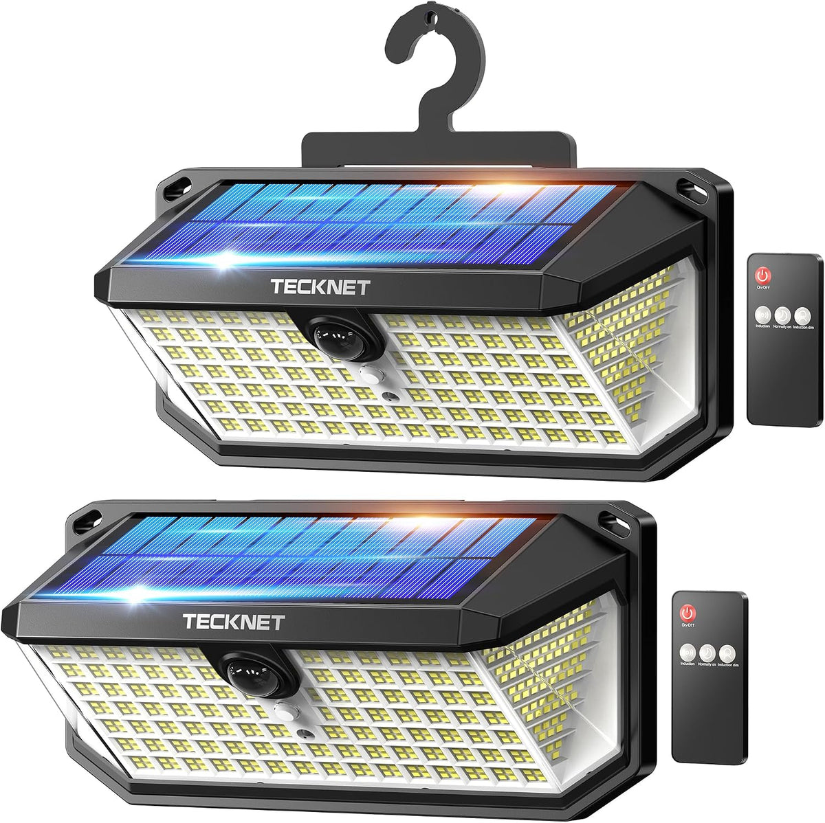 TECKNET 546 luces LED con sensor de movimiento para exteriores con gancho