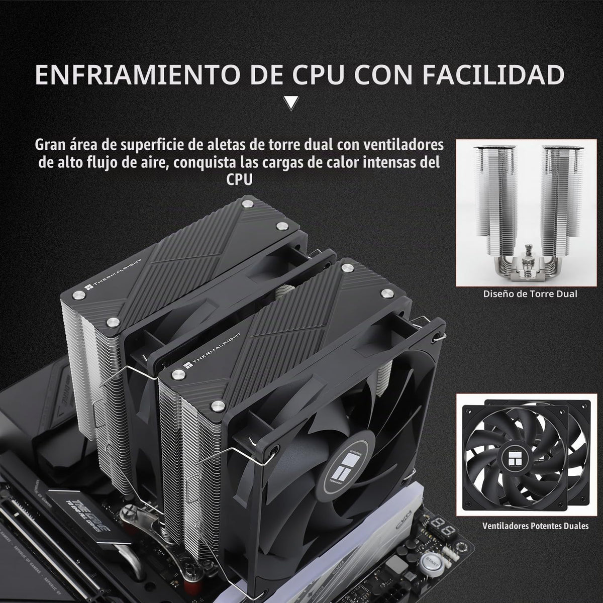 Thermalright Phantom Spirit 120 Enfriador de aire para CPU, 7 tubos...