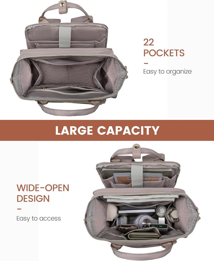 LOVEVOOK Mochila para laptop para mujer, 15.6 pulgadas, impermeable...