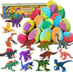 Juego de bombas de baño de huevos de dinosaurio, paquete de 14 chispas sorpresa con juguete oculto en el interior, bombas de baño para niños pequeños y niñas, regalo divertido no tóxico para