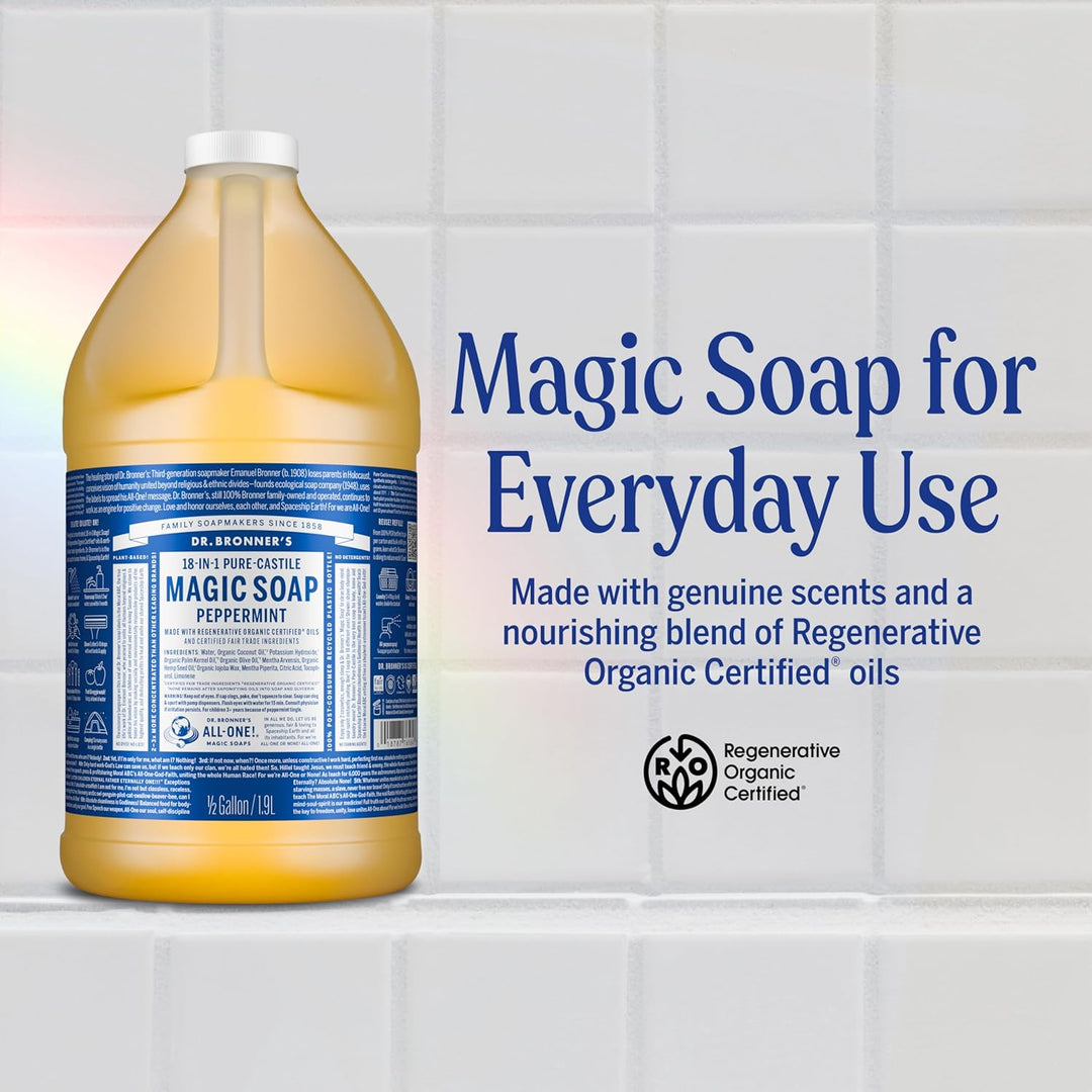 Dr. Bronner's - Jabón líquido mágico puro de Castilla (Menta 64...