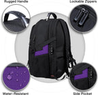 ANTERK Mochila extra grande, mochila de viaje para laptop, Púrpura, 17 pulgadas