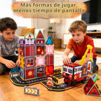 LATI Azulejos magnéticos de rescate de incendios para niños con camión de