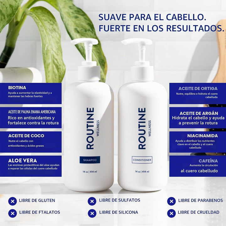 Routine Wellness - Juego de champú y acondicionador para cabello má...