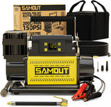 SAMOUT Compresor de aire digital de 12 V, inflador portátil todoter...