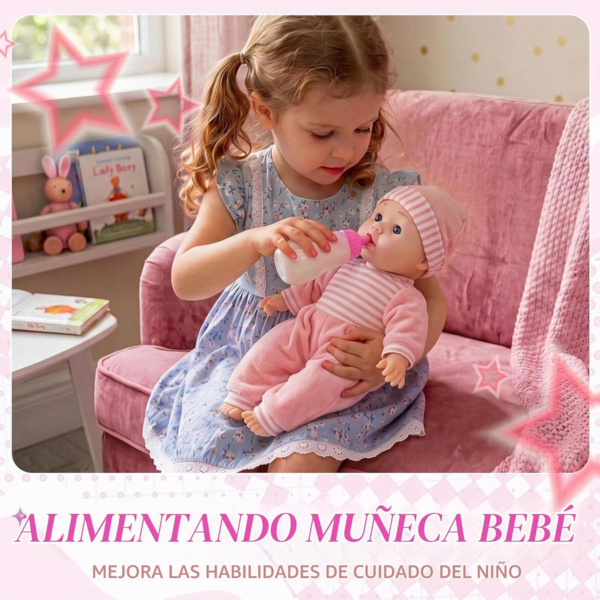 SMILESSKIDDO Juego de muñecas de bebé con moisés grueso ultra suave