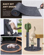 Protector de muebles para arañazos de gatos, alfombra autoadhesiva recortable, tapete rascador de gato para cubrir la torre de gato y protector de sofá de garras de gato (78.7 x 15.8 pulgadas, gris