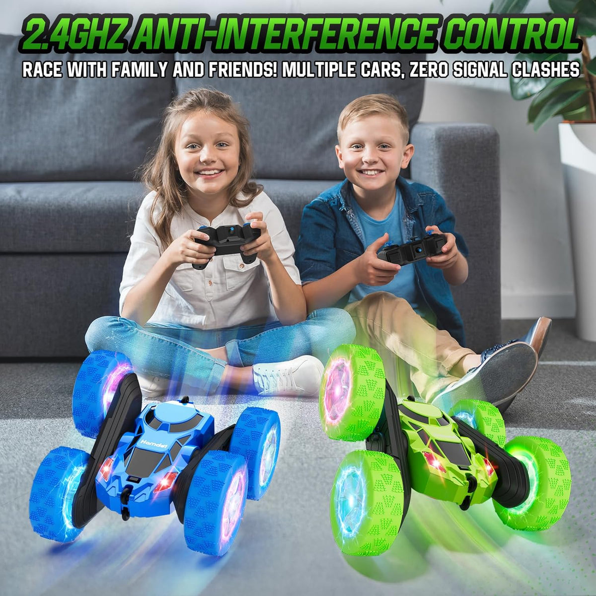 Hamdol Coche de acrobacias a control remoto para niños, juguete RC...