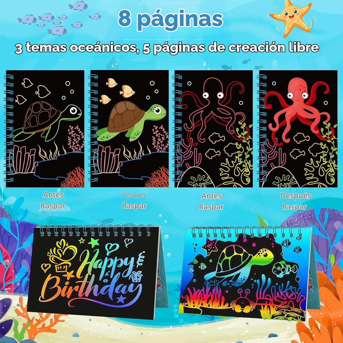 Paquete de 24 libros para colorear y tarjetas para colorear y tarjetas para niños
