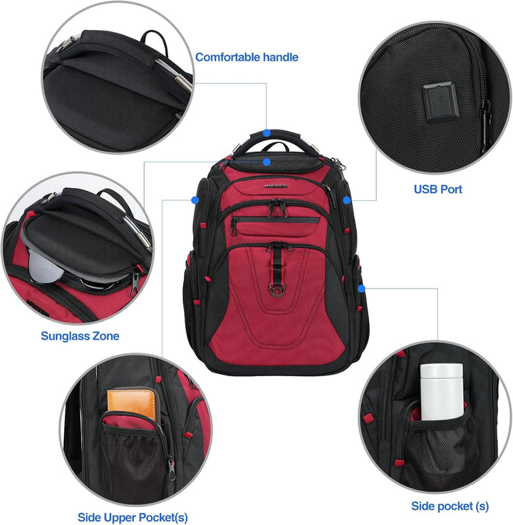 KROSER Friendly Mochila de viaje para laptop de 17.3 pulgadas, XXXL...