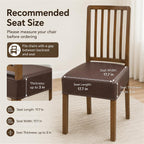 Fundas impermeables para asientos de sillas de comedor, juego de 4, fundas de asiento de cuero PU para sillas de comedor, fundas de asiento extraíbles lavables para sillas, fundas protectoras