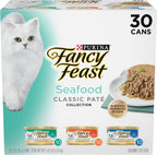 Purina Fancy Feast Seafood Classic Paté Paquete variado, latas de 3 onzas