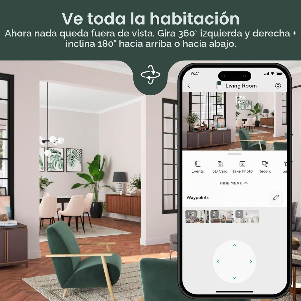 WYZE Cam Pan v3, cámara de seguridad para interiores y exteriores con