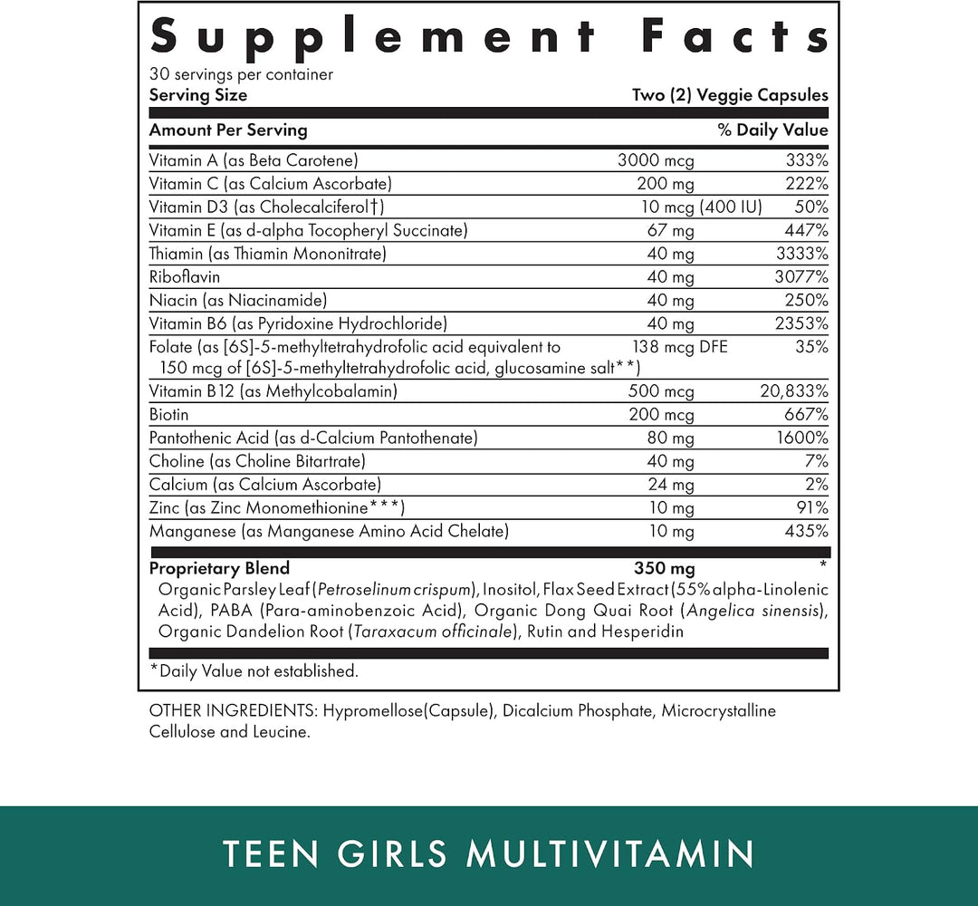 MICHAEL'S Health Naturopathic Programs Teen Girls Multivitamínico -...