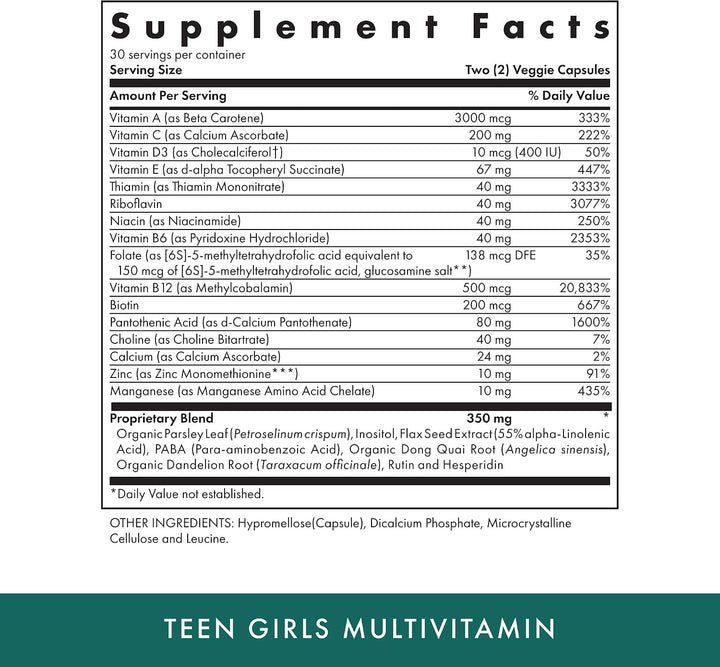 MICHAEL'S Health Naturopathic Programs Teen Girls Multivitamínico -...