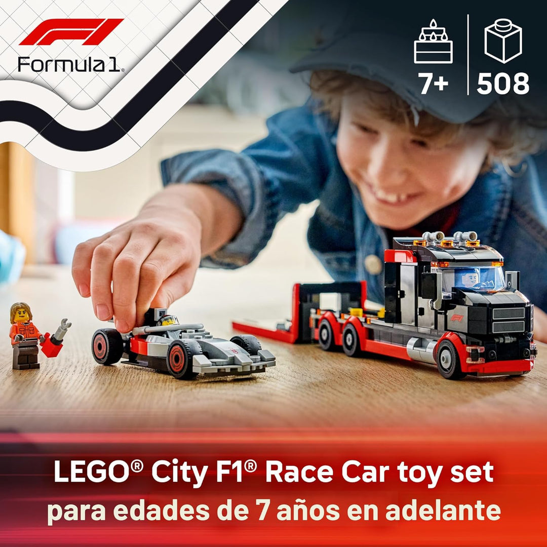 LEGO Camión de exhibición City F1 con coche de carreras Audi F1 - J...
