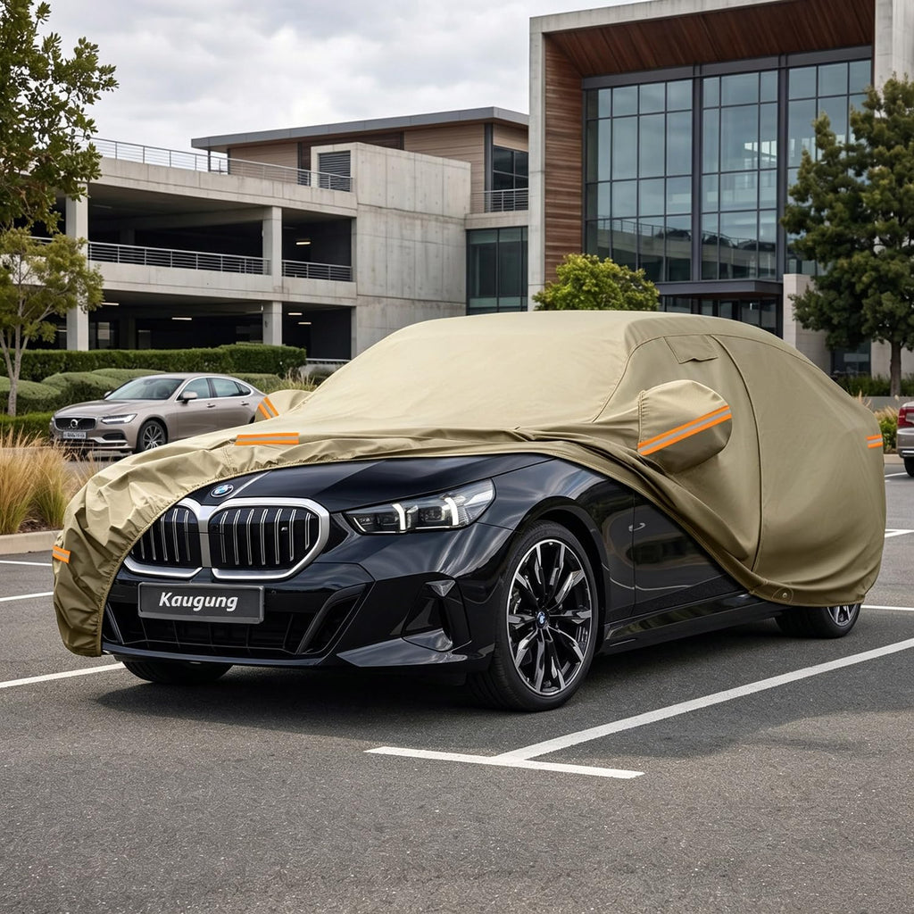 Kaugung Funda de automóvil de ajuste personalizado para BMW Serie 5 528i 530 530i 535i 540i M5 (1988-2026), resistente al agua, para todo tipo de clima, con cremallera para puerta del conductor