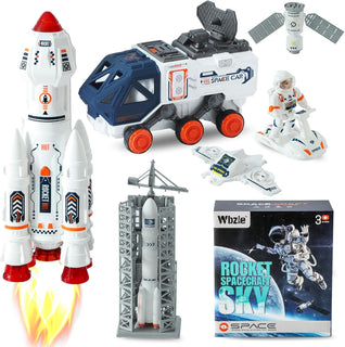 Wbzle Juguetes de nave espacial para niños, juego de cohete con efe...