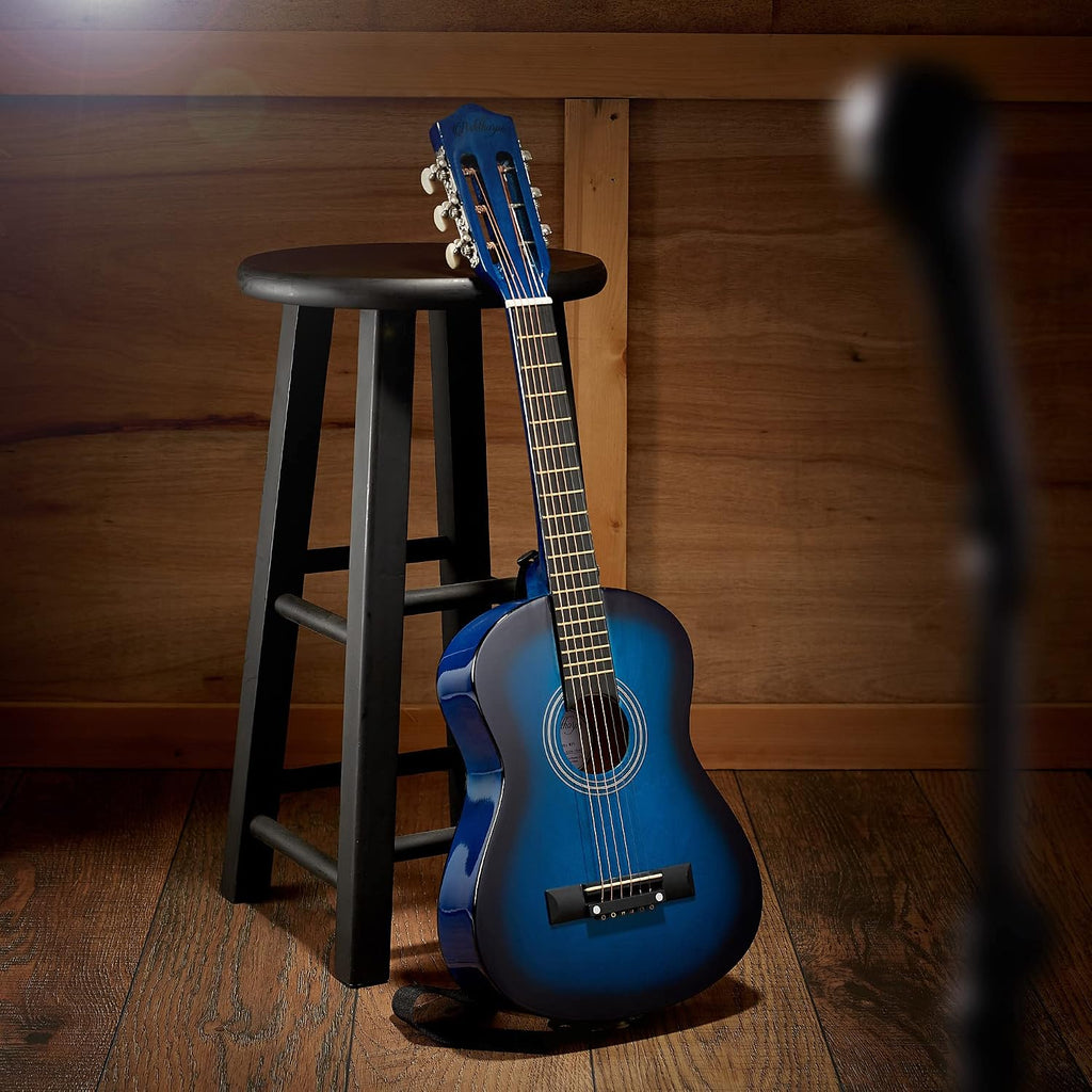 Ashthorpe Guitarra acústica para niños de 30 pulgadas (azul), kit de inicio para principiantes con bolsa de concierto, cuerdas adicionales, correa, púas y lecciones