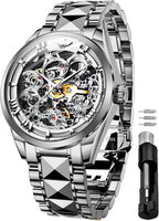 OUPINKE Relojes esqueleto dorados para hombre, Vestir de lujo, Automático Mecánico