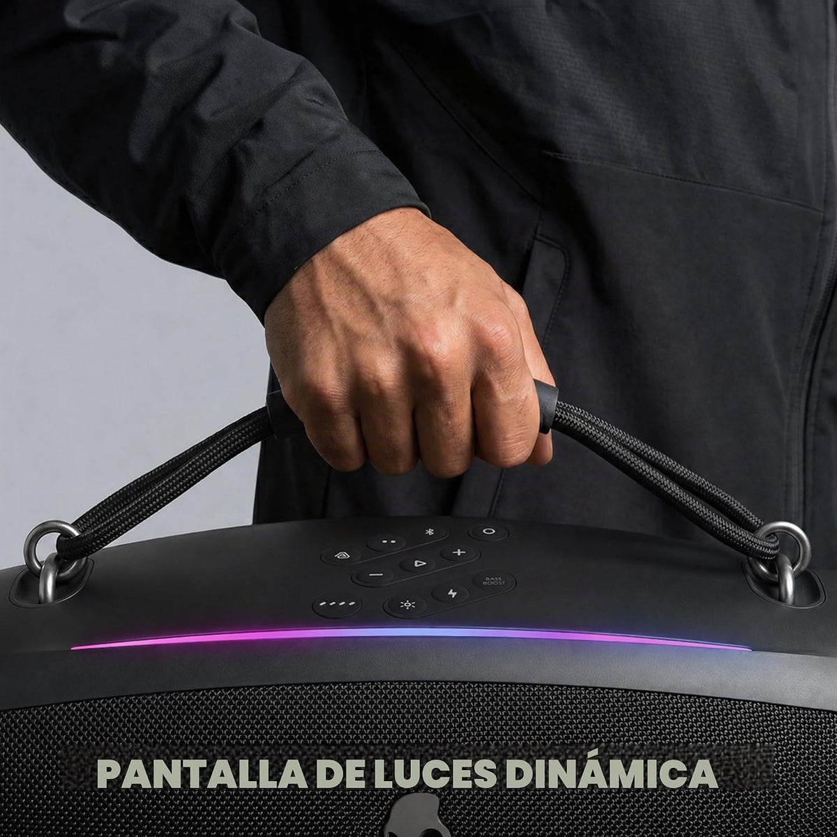 Skullcandy Barrel 2 Bocina Boombox Bluetooth con Luces LED, 12H Batería
