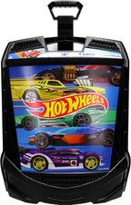 Hot Wheels - Caja de almacenamiento con ruedas con mango retráctil, para 100 automóviles, modelo: 20135