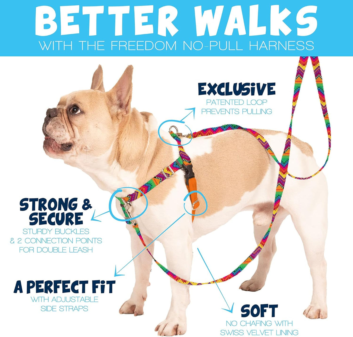 2 Hounds Design Freedom - Arnés y correa para perro sin tirones
