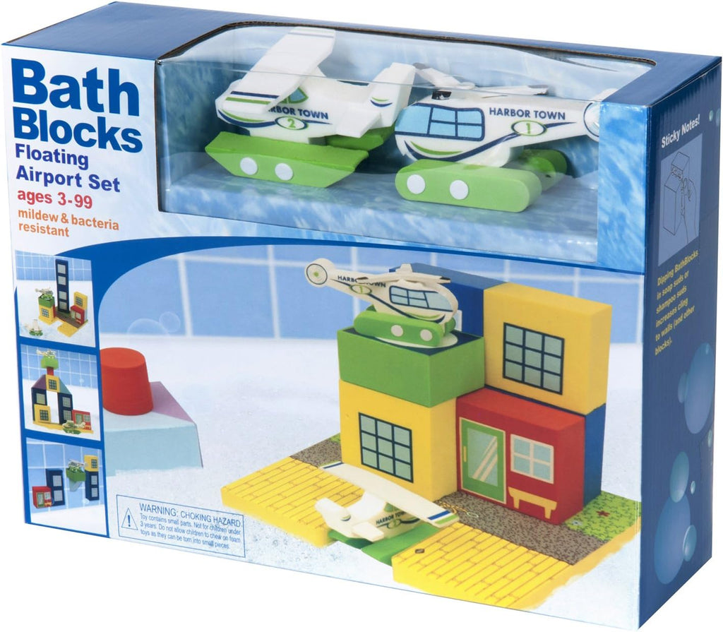 Juego de aeropuerto flotante de BathBlocks en caja de regalo