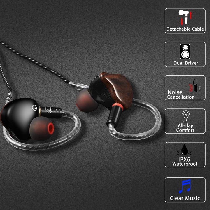DCMEKA Auriculares con monitor intrauditivo, auriculares estéreo Hi...