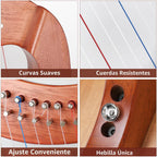 LOTKEY Arpa de 19 cuerdas, arpas de caoba maciza de 29 pulgadas con bolsa de concierto, llave de afinación, correas, instrucciones para jugador profesional de arpa de lira, principiantes, adultos F3 G3 A3 B3 C4 D4 E4 F4 G4 A4 B4 C5 D5 E5 F5 G5 A5 G5 A4 37