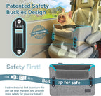PETSFIT Asientos de coche para perros pequeños – Hebillas de seguridad patentadas – Correa de seguridad – Asiento plegable elevador para perro de viaje que reduce la ansiedad y los viajes por