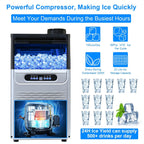 Máquina de hielo comercial, contenedor de almacenamiento de 100 libras/24,22 libras, 36 cubos en 12 minutos