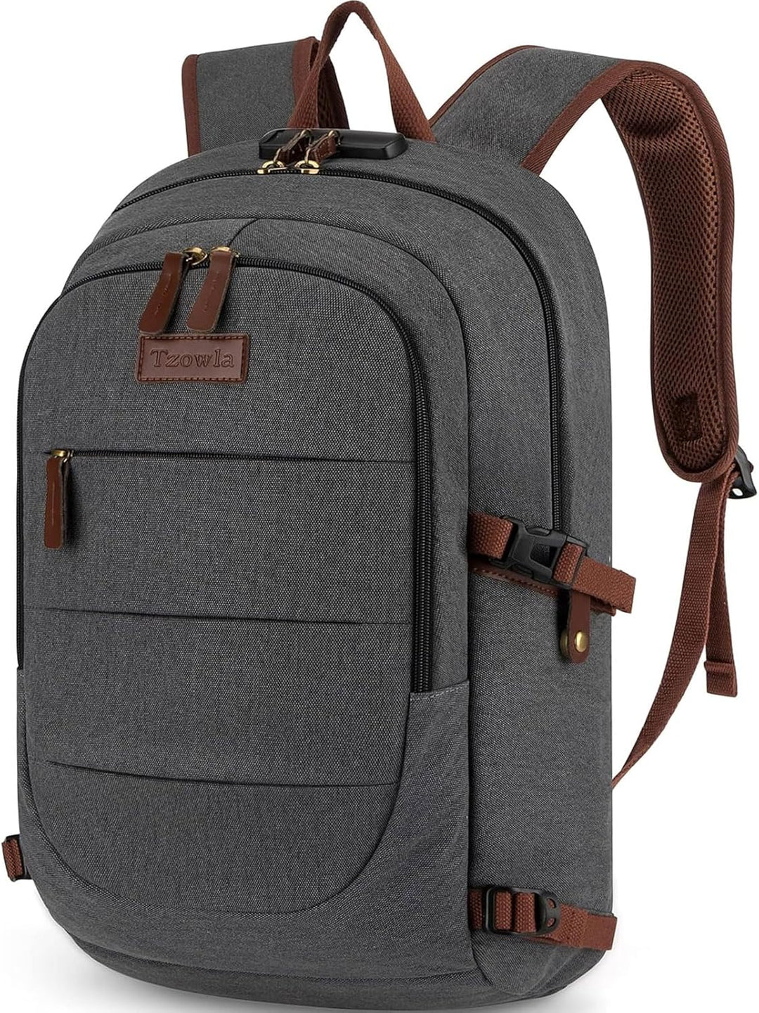 Mochila para computadora portátil de lona - Bolsa antirrobo para ho...