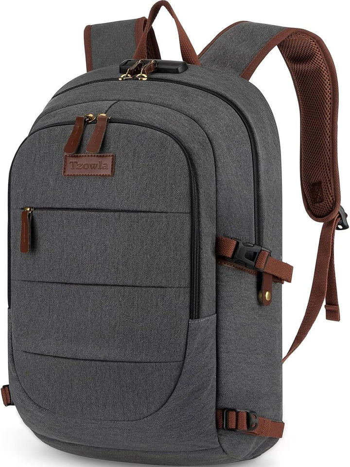 Mochila para computadora portátil de lona - Bolsa antirrobo para ho...