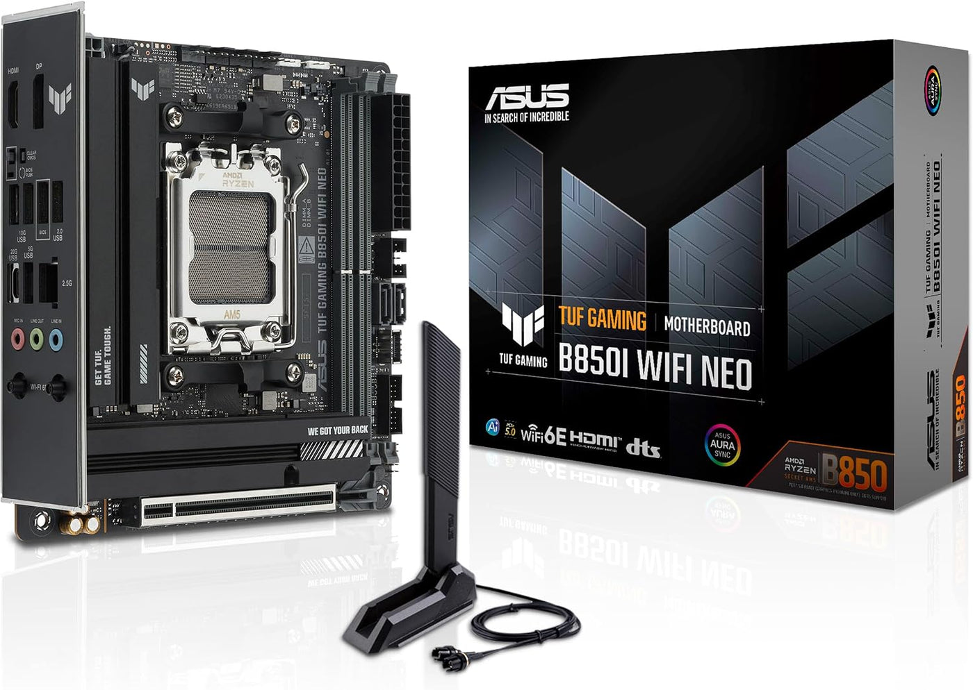 ASUS TUF Gaming B850I WiFi NEO AM5 Mini ITX Placa base, DDR5, ajust...