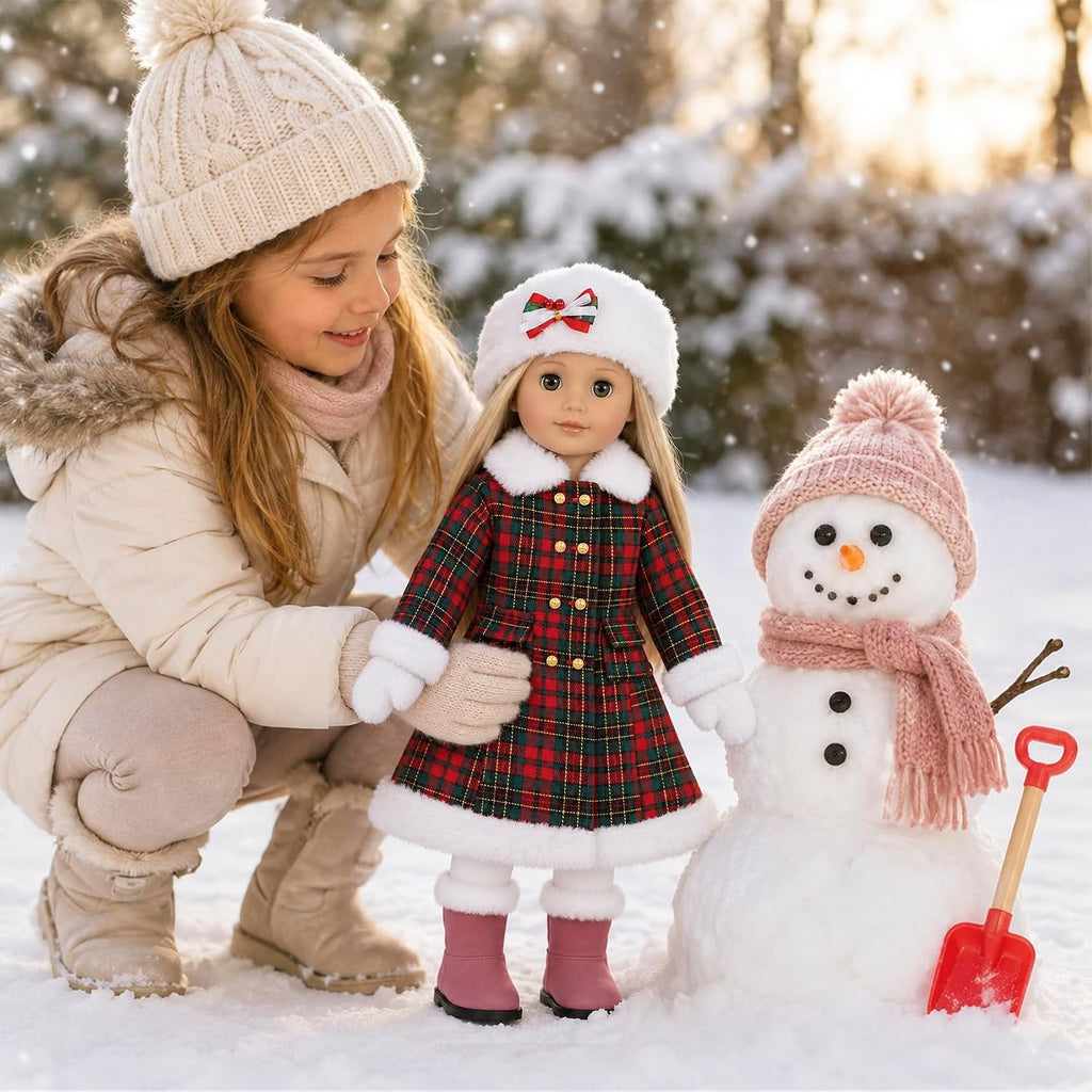 Set de Ropa y Accesorios para Muñeca Americana de 18 Pulgadas, 7 Piezas, Navidad