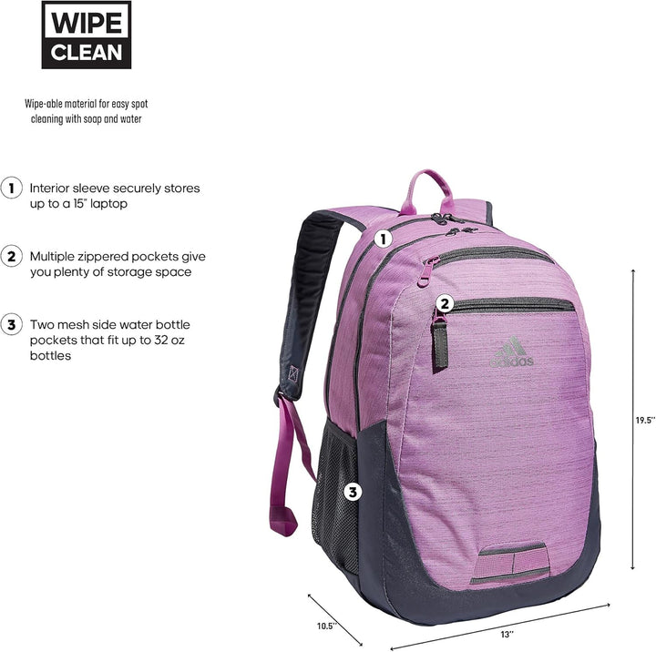 Mochila adidas Foundation para laptop, funda para libros, bolsa dep...