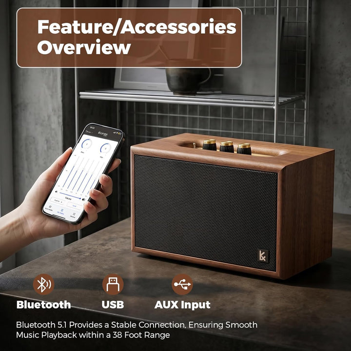 KONEX - Altavoz Bluetooth, altavoz Bluetooth vintage, altavoz Bluet...