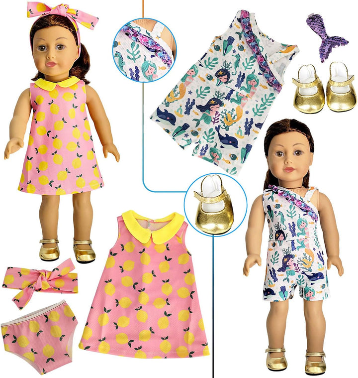 HOAKWA Ropa y accesorios de muñeca americana para muñecas de 18 pul...